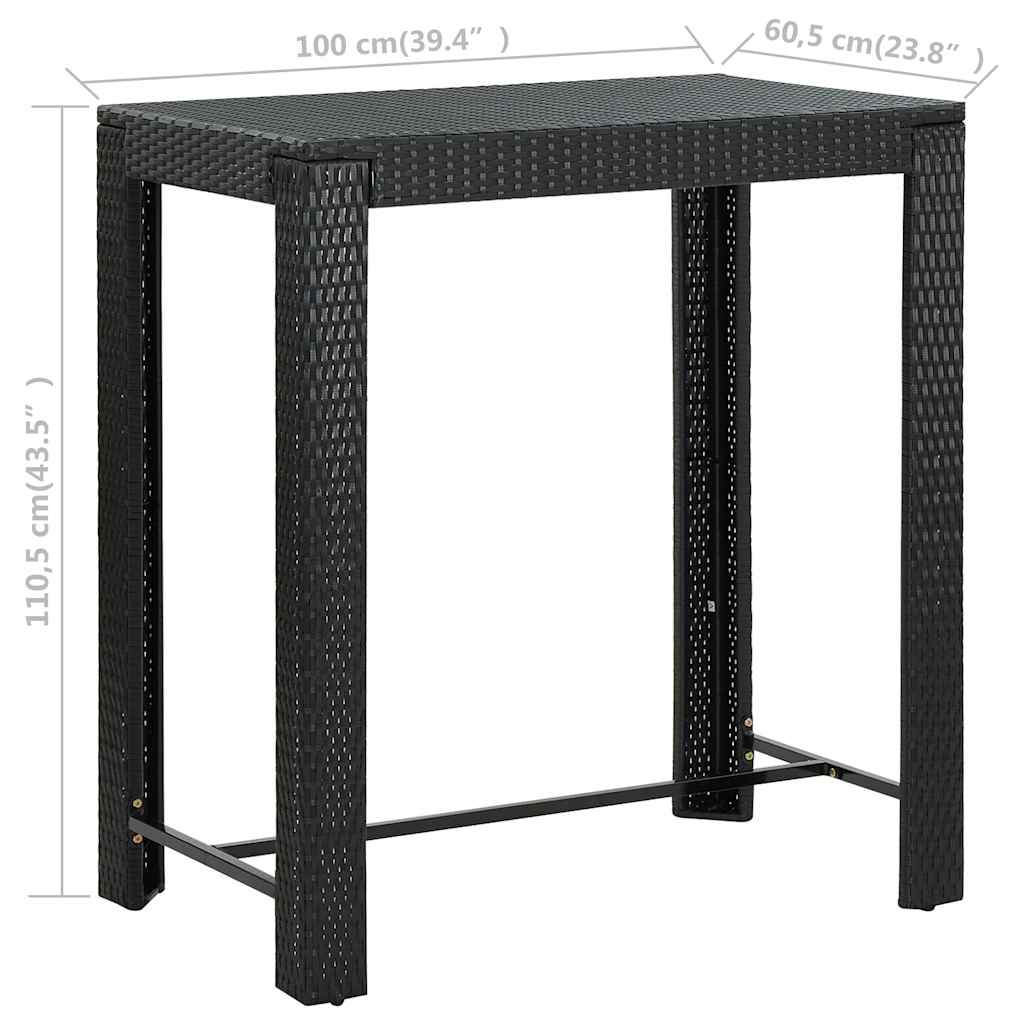 vidaXL 5-delige Tuinbarset met kussens poly rattan grijs