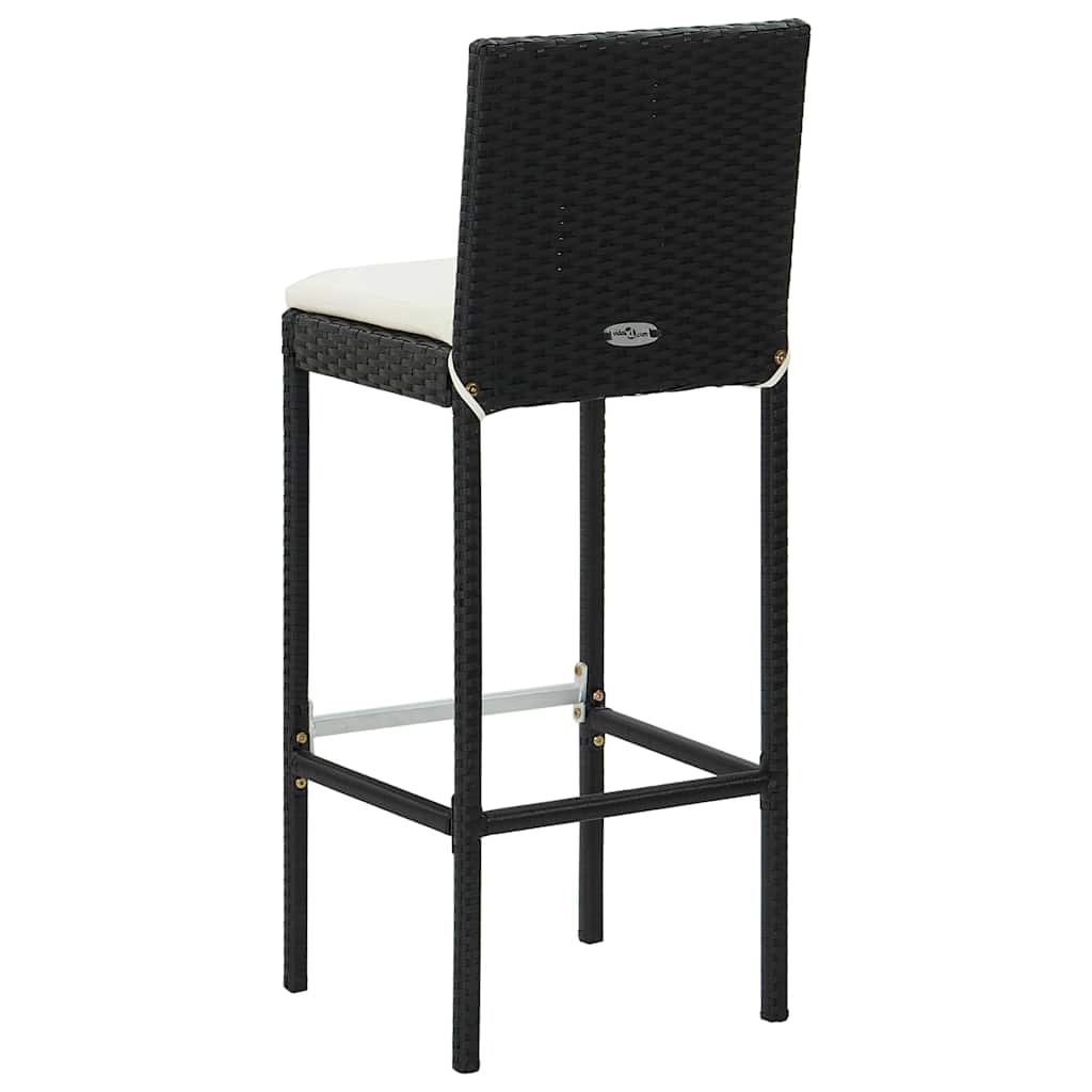 vidaXL 5-delige Tuinbarset met kussens poly rattan grijs