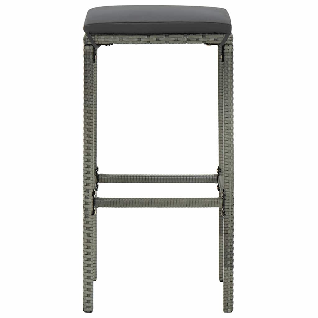 vidaXL 5-delige Tuinbarset met kussens zwart