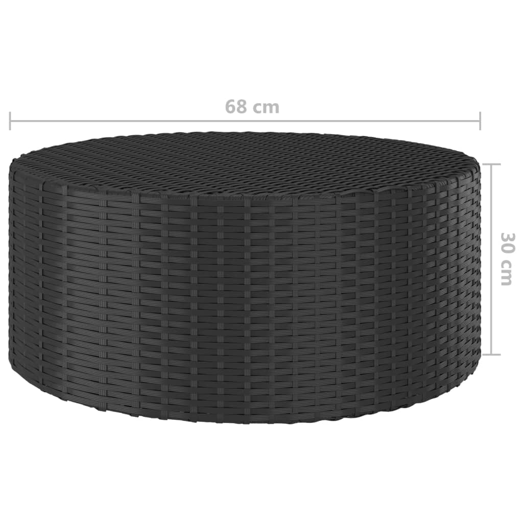 vidaXL 5-delige Loungeset met kussens poly rattan zwart