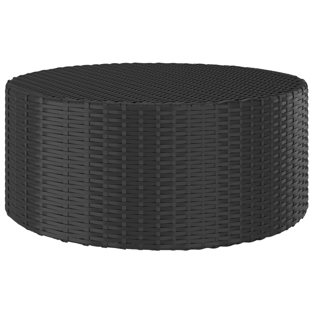 vidaXL 5-delige Loungeset met kussens poly rattan zwart