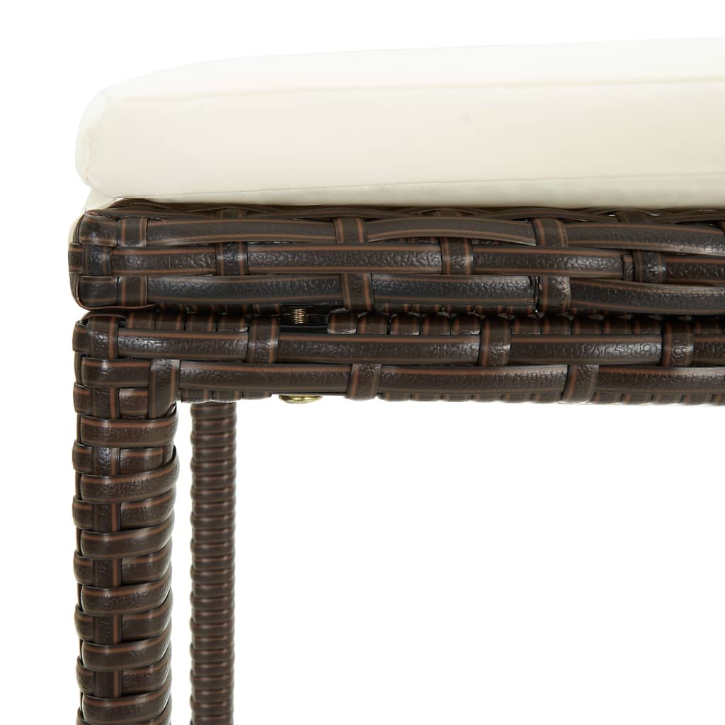 vidaXL 4-delige Tuinbarset met kussens poly rattan zwart