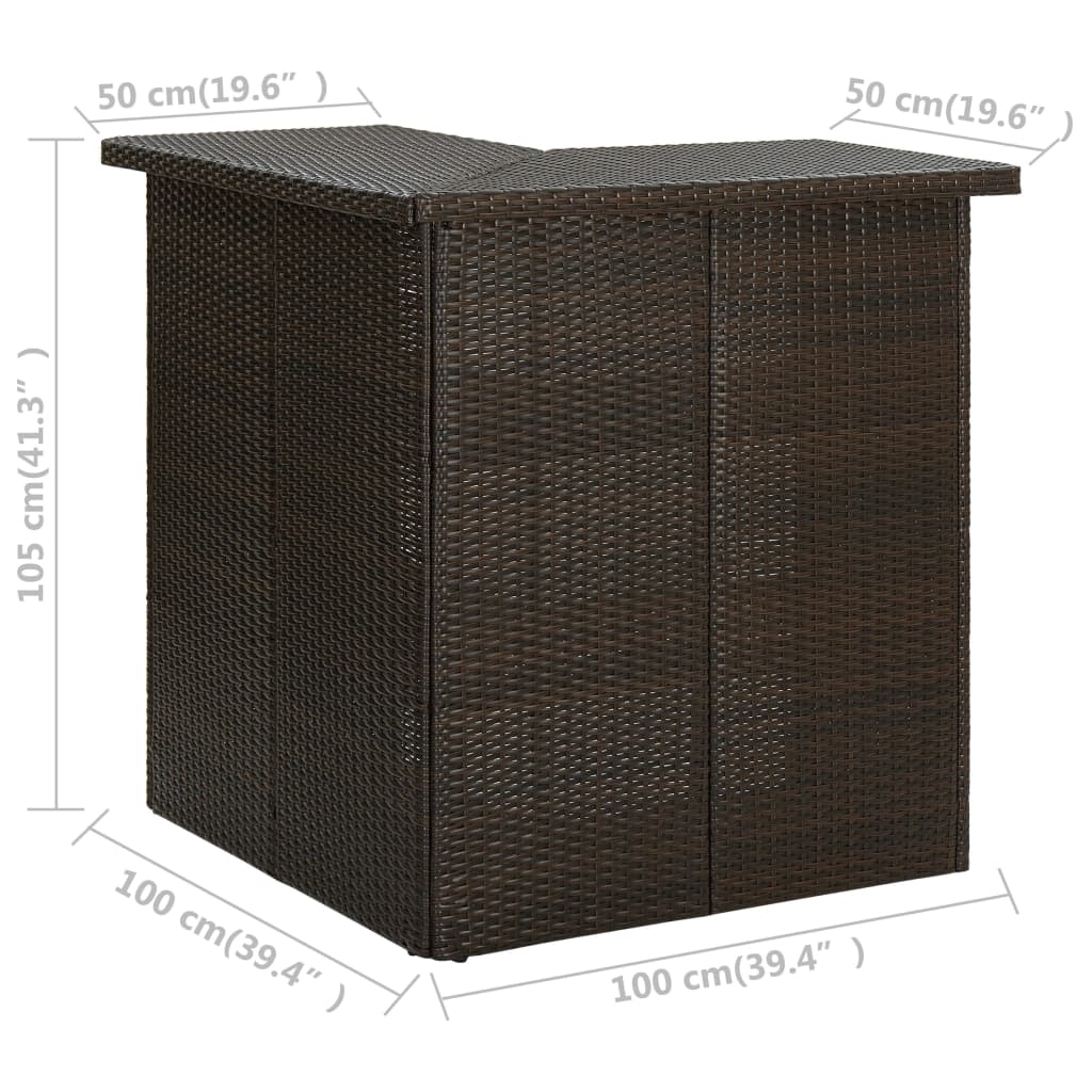 vidaXL 4-delige Tuinbarset met kussens poly rattan zwart