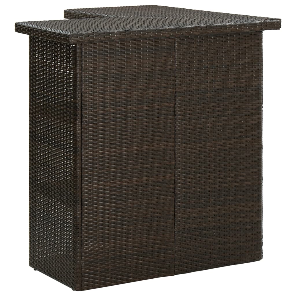 vidaXL 4-delige Tuinbarset met kussens poly rattan zwart
