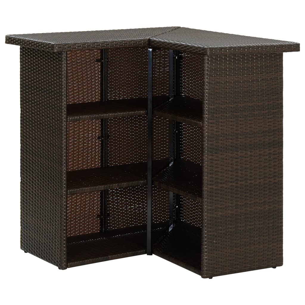 vidaXL 4-delige Tuinbarset met kussens poly rattan zwart
