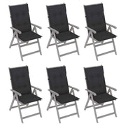vidaXL Tuinstoelen 6 st verstelbaar met kussens massief acaciahout