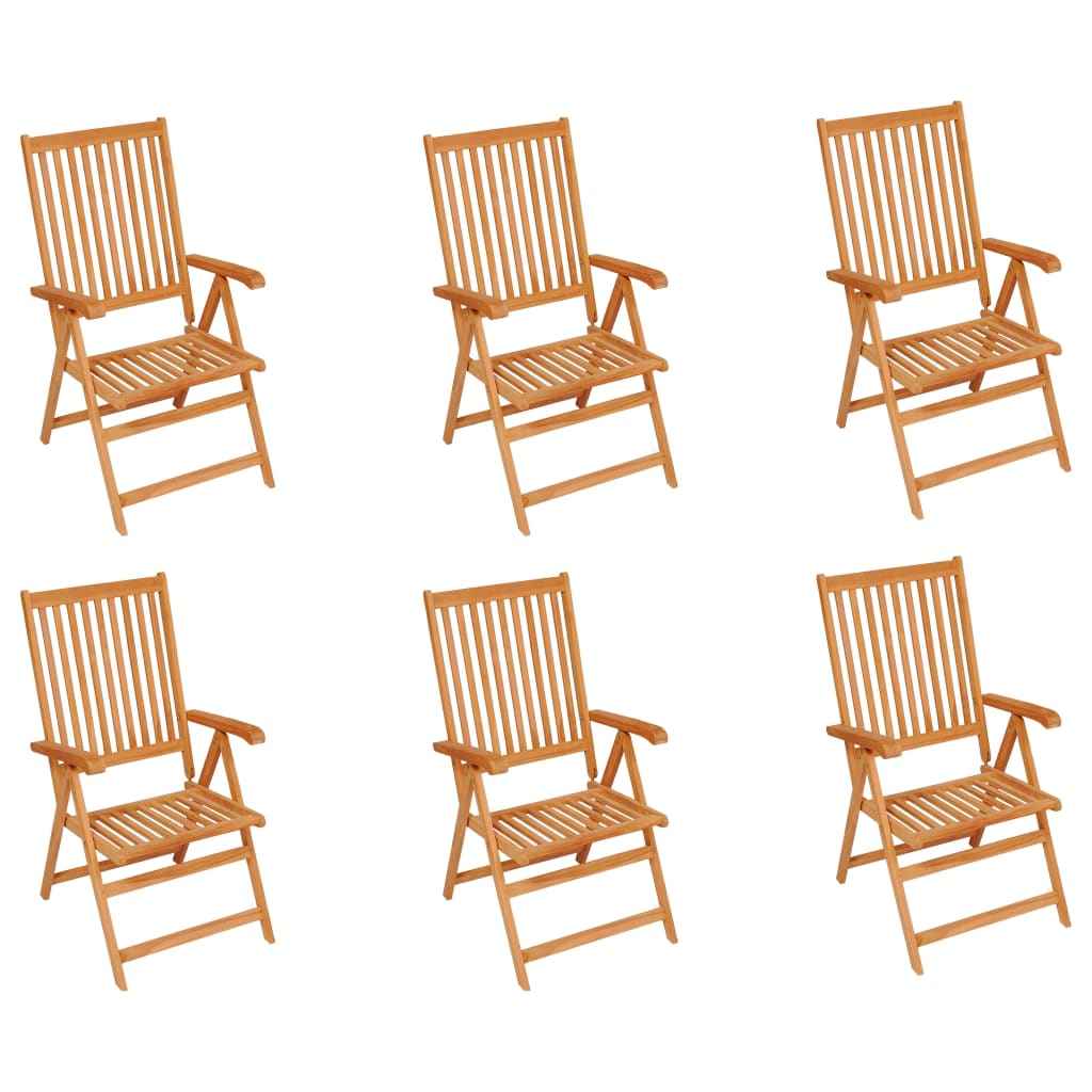 vidaXL Tuinstoelen 6 st met antracietkleurige kussens massief teakhout
