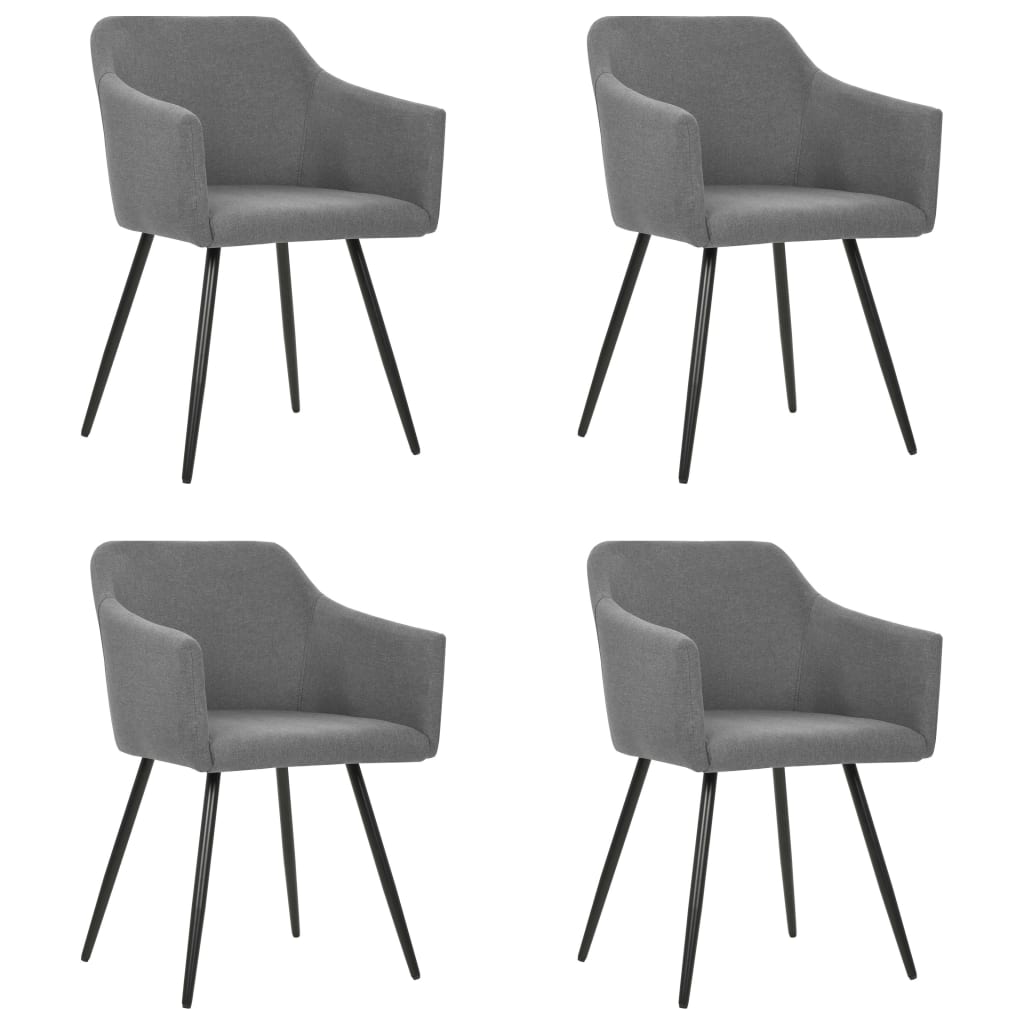 vidaXL Eetkamerstoelen 2 st stof lichtgrijs