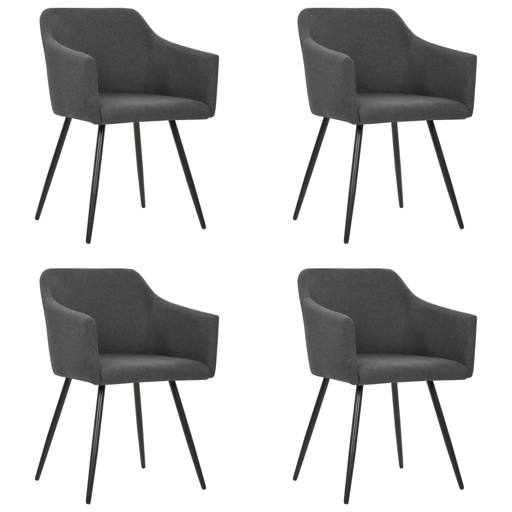 vidaXL Eetkamerstoelen 2 st stof lichtgrijs