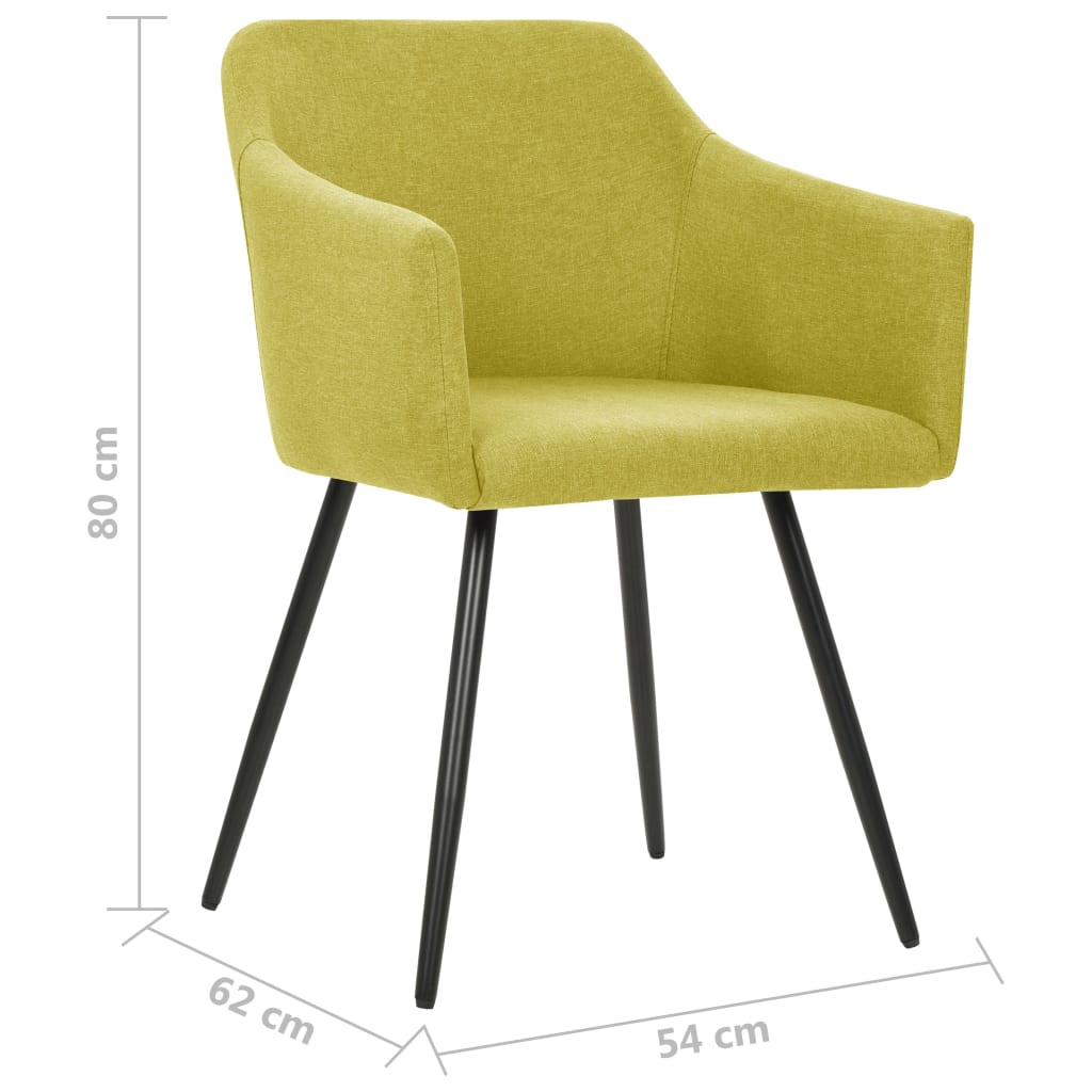 vidaXL Eetkamerstoelen 2 st stof lichtgrijs
