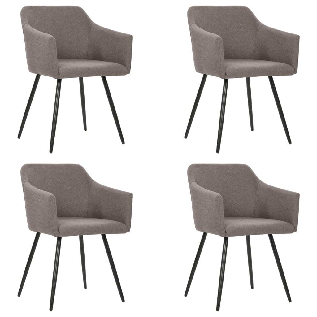 vidaXL Eetkamerstoelen 2 st stof lichtgrijs