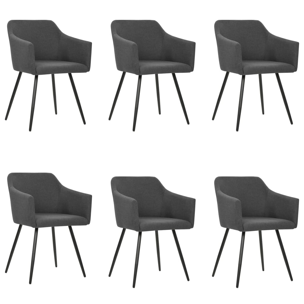 vidaXL Eetkamerstoelen 2 st stof lichtgrijs