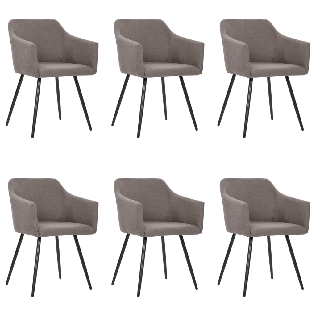 vidaXL Eetkamerstoelen 2 st stof lichtgrijs