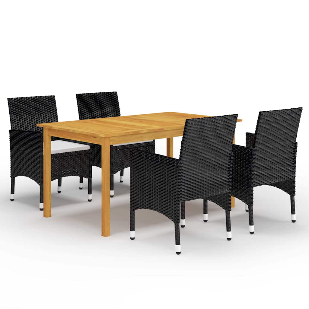 vidaXL 5-delige Tuinset zwart