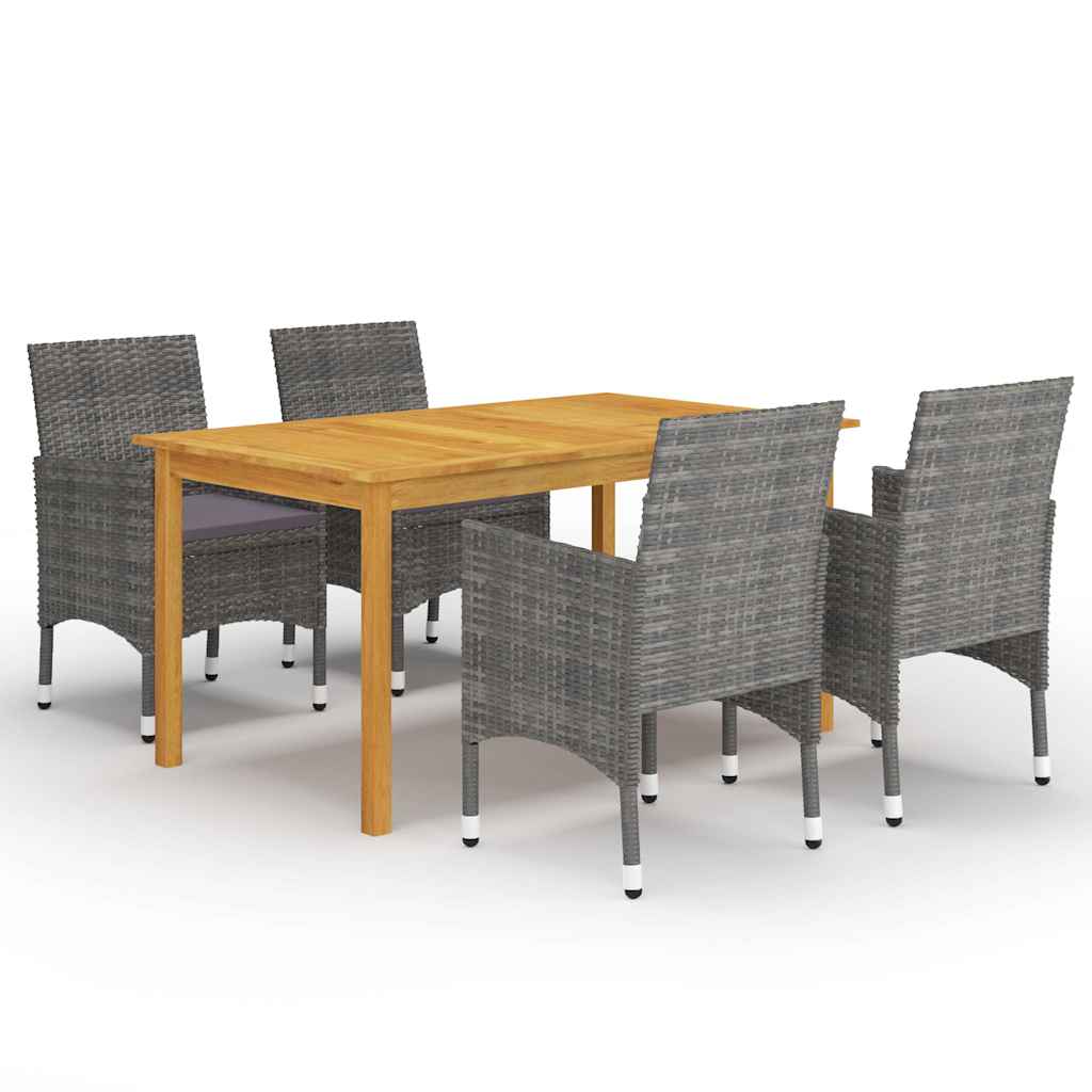 vidaXL 5-delige Tuinset zwart