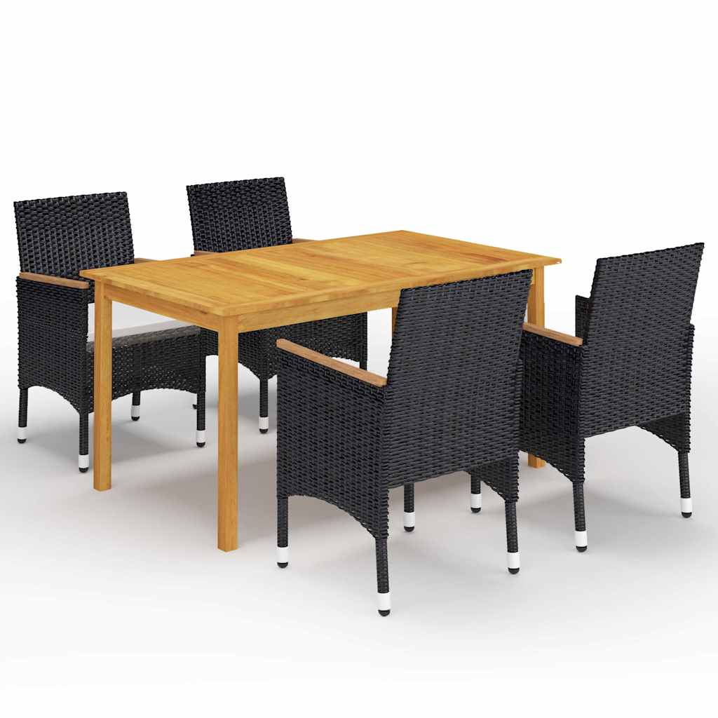 vidaXL 5-delige Tuinset zwart