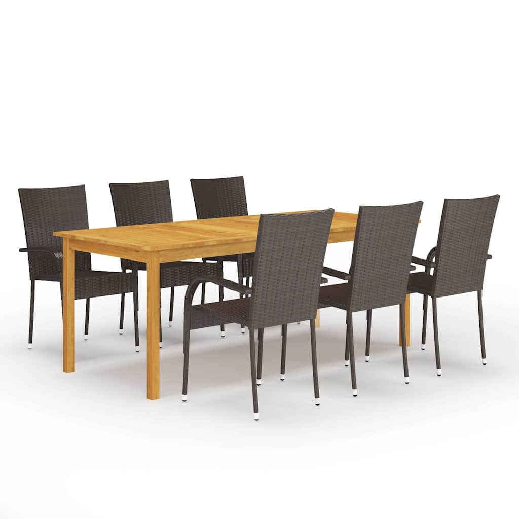 vidaXL 7-delige Tuinset zwart