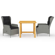 vidaXL 3-Piece Garden Set Dark Gray