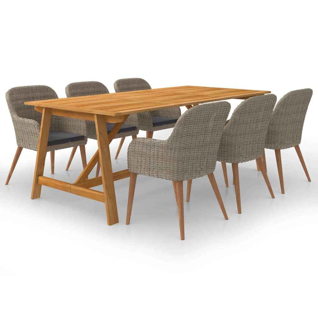vidaXL 7-delige Tuinset zwart