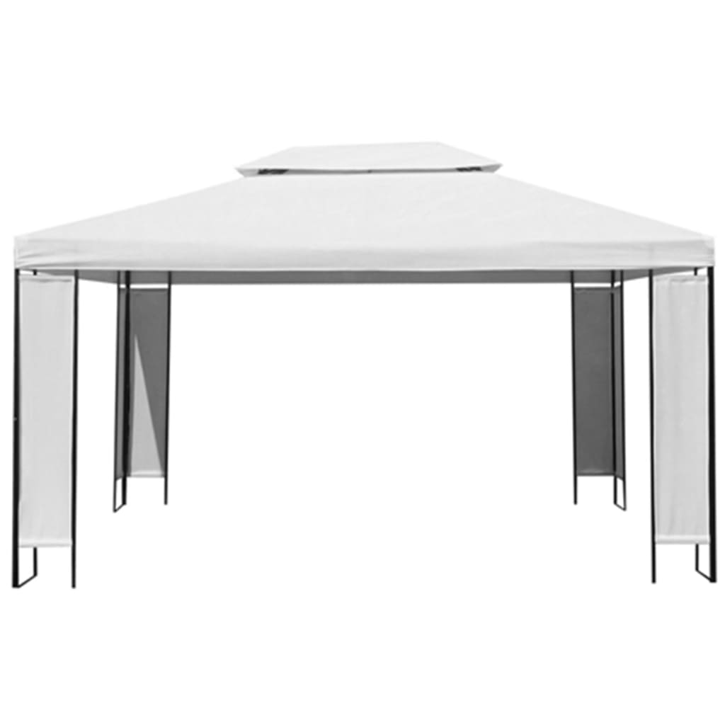 vidaXL Prieel met LED-lichtslinger 3x4 m wit
