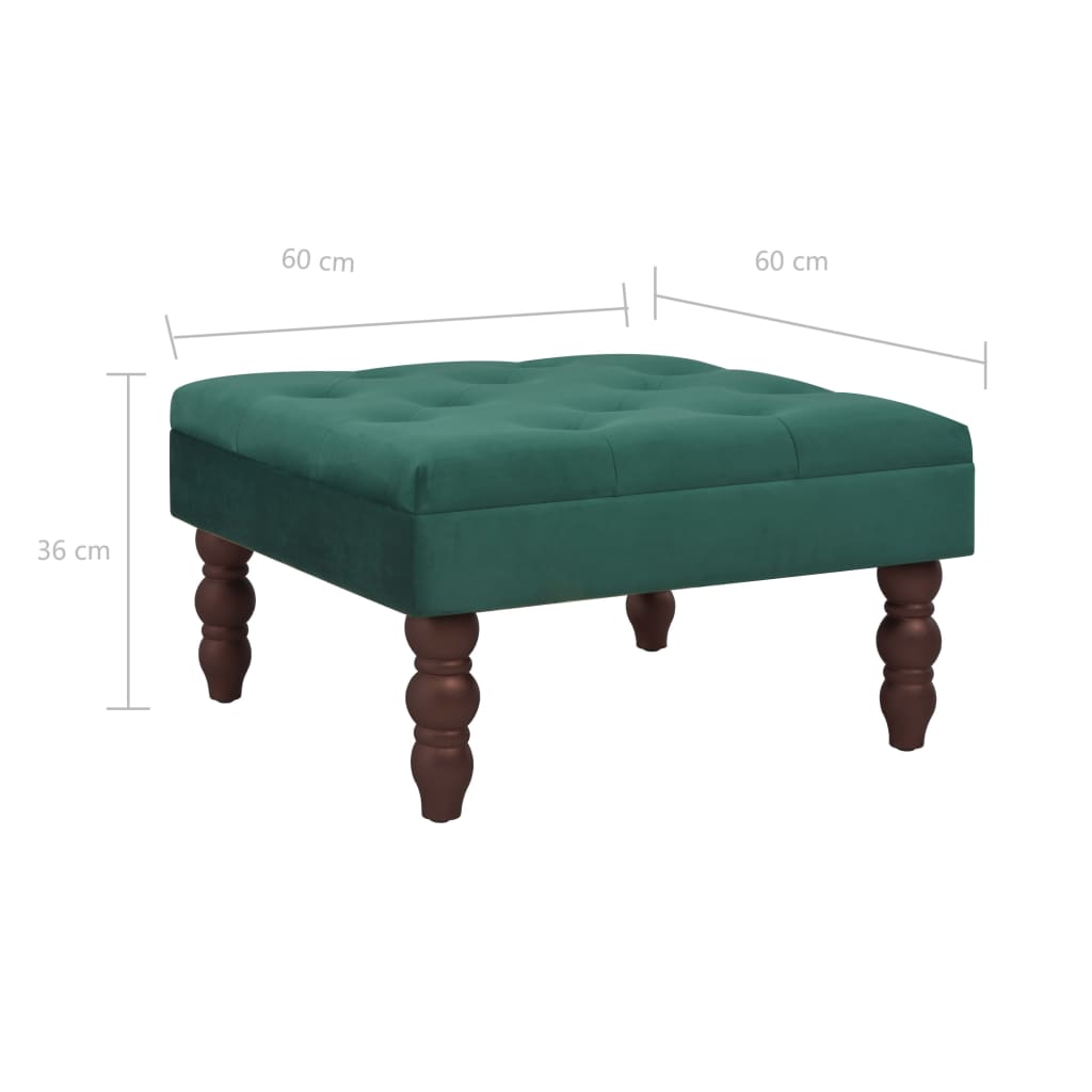 vidaXL Kruk 60x60x36 cm fluweel donkergroen