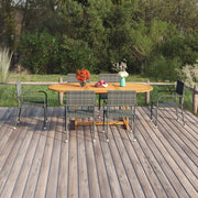 vidaXL 7-delige Tuinset poly rattan zwart