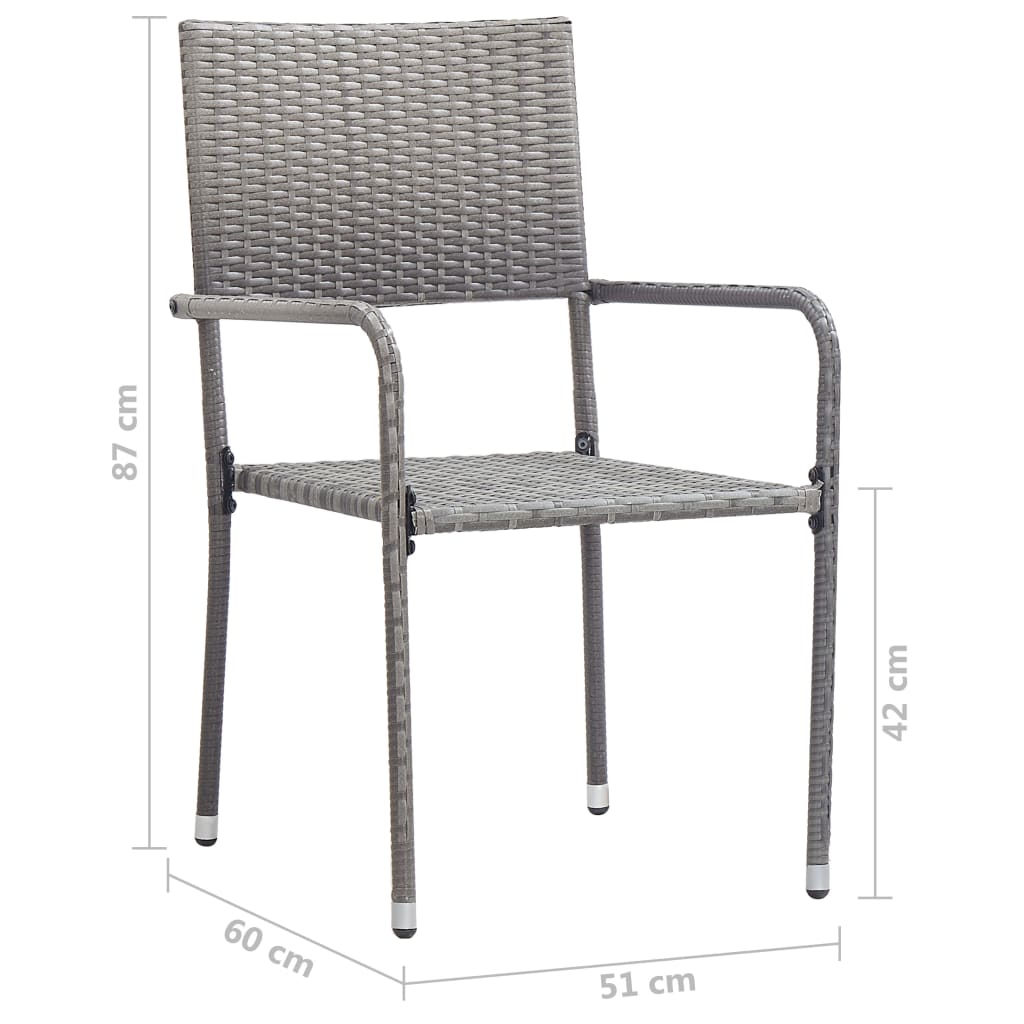 vidaXL 7-delige Tuinset poly rattan zwart