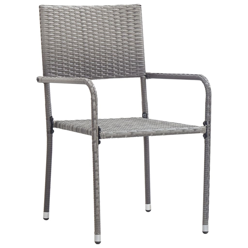 vidaXL 7-delige Tuinset poly rattan zwart