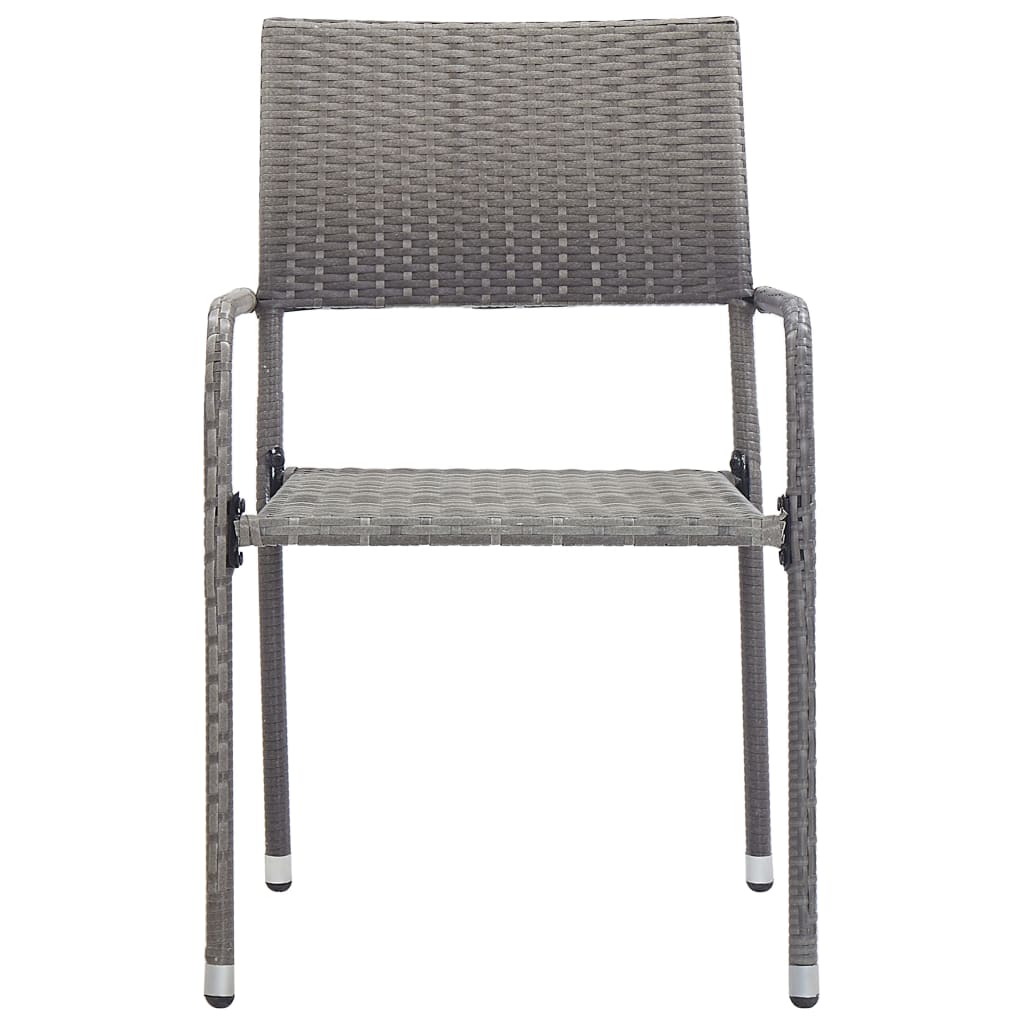 vidaXL 7-delige Tuinset poly rattan zwart