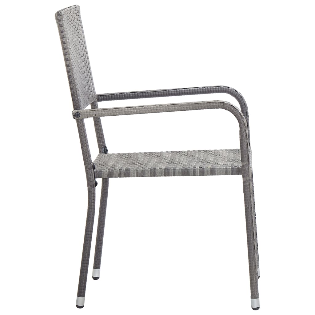 vidaXL 7-delige Tuinset poly rattan zwart