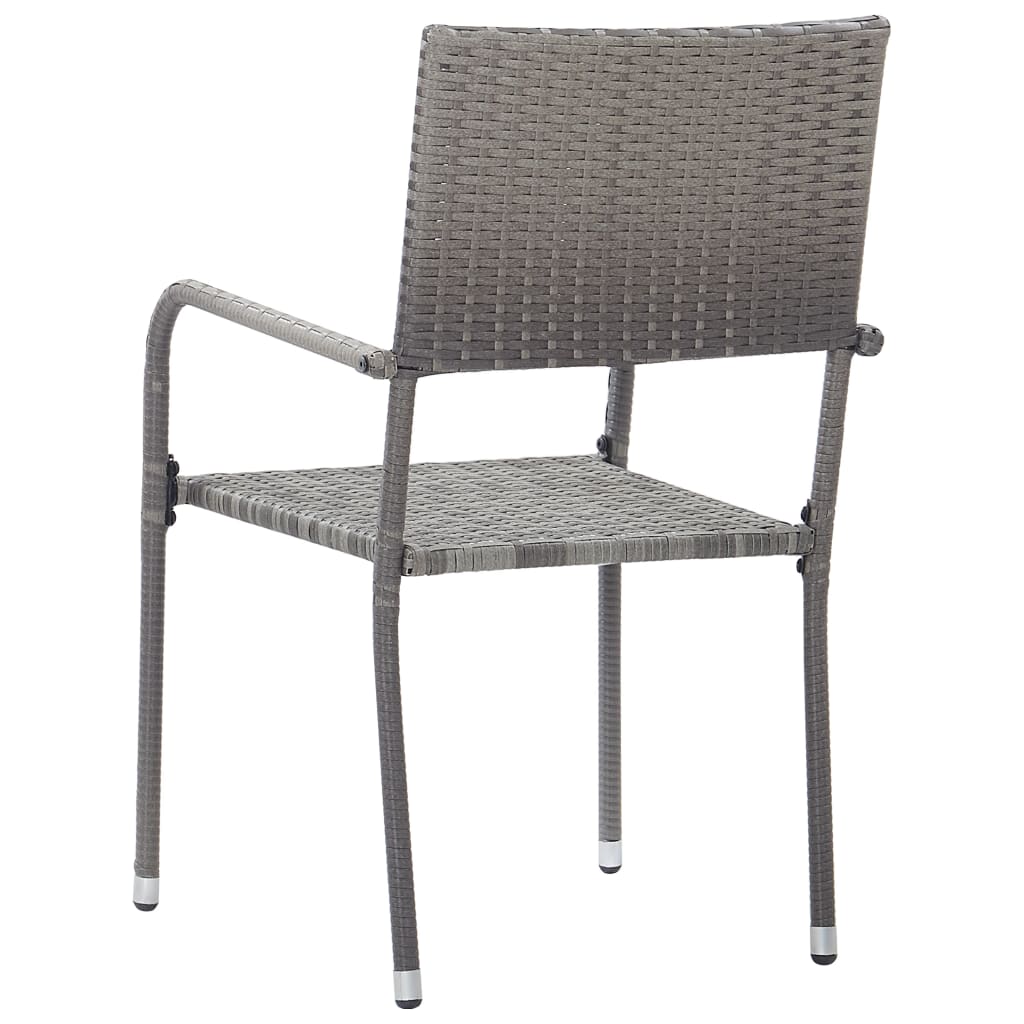 vidaXL 7-delige Tuinset poly rattan zwart