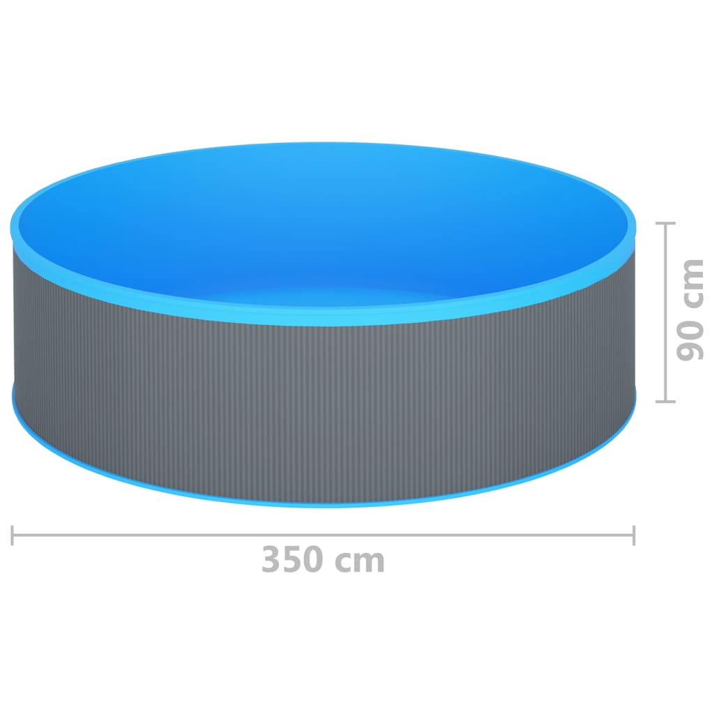 vidaXL Splasher pool met hangende skimmer en pomp 350x90 cm grijs