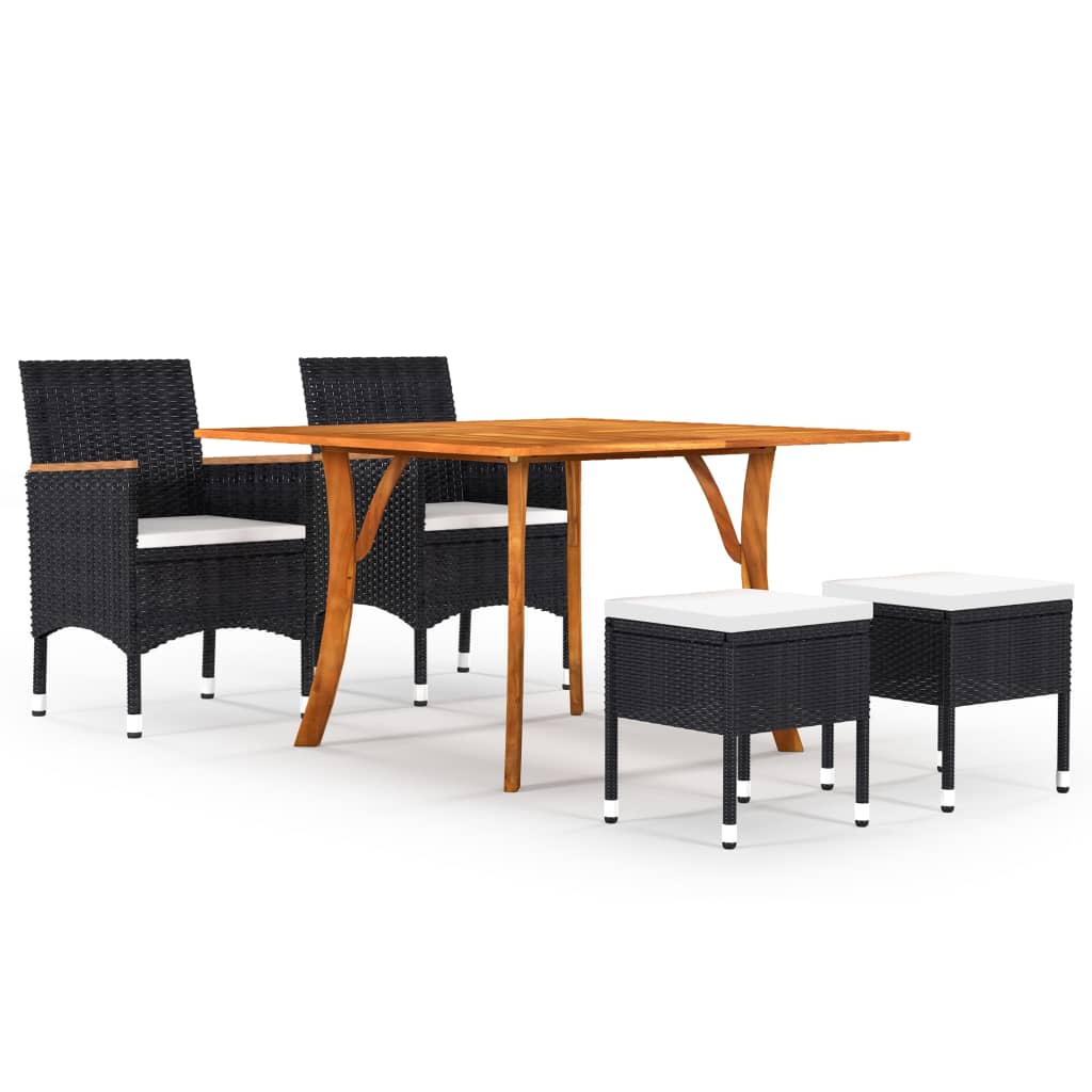 vidaXL 5-delige Tuinset zwart