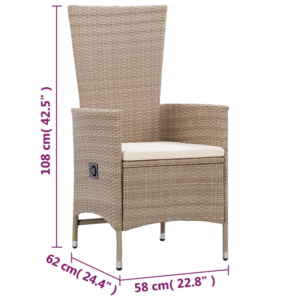 vidaXL 5-delige Tuinset beige