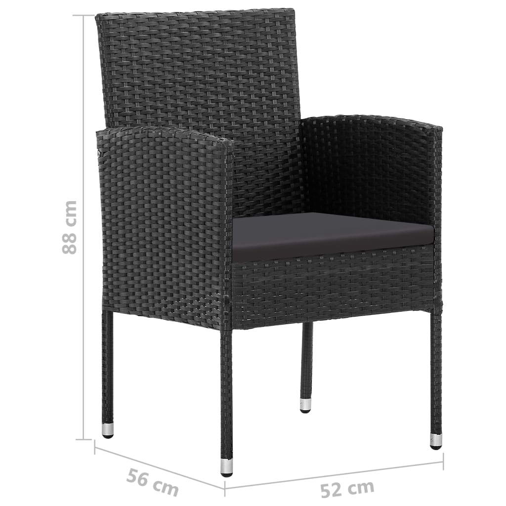 vidaXL 5-delige Tuinset donkerzwart