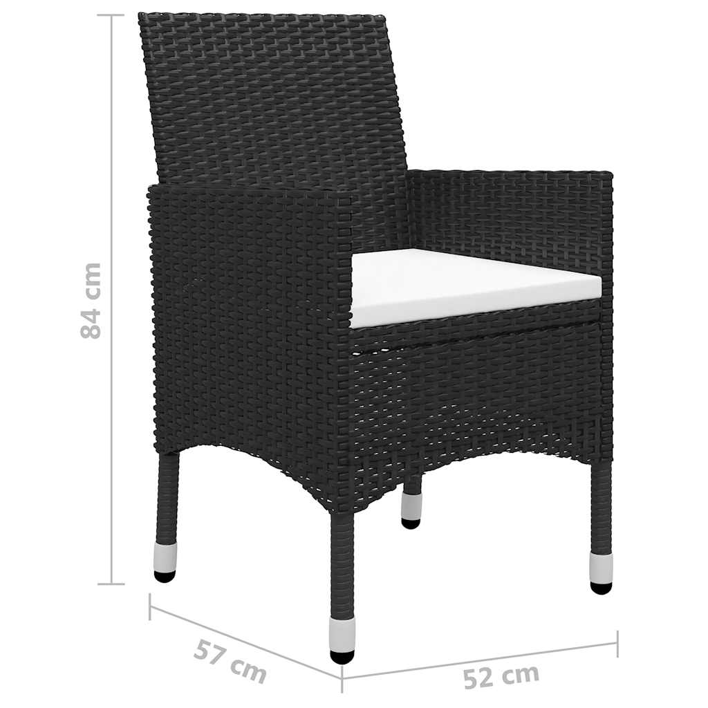 vidaXL 5-delige Tuinset zwart