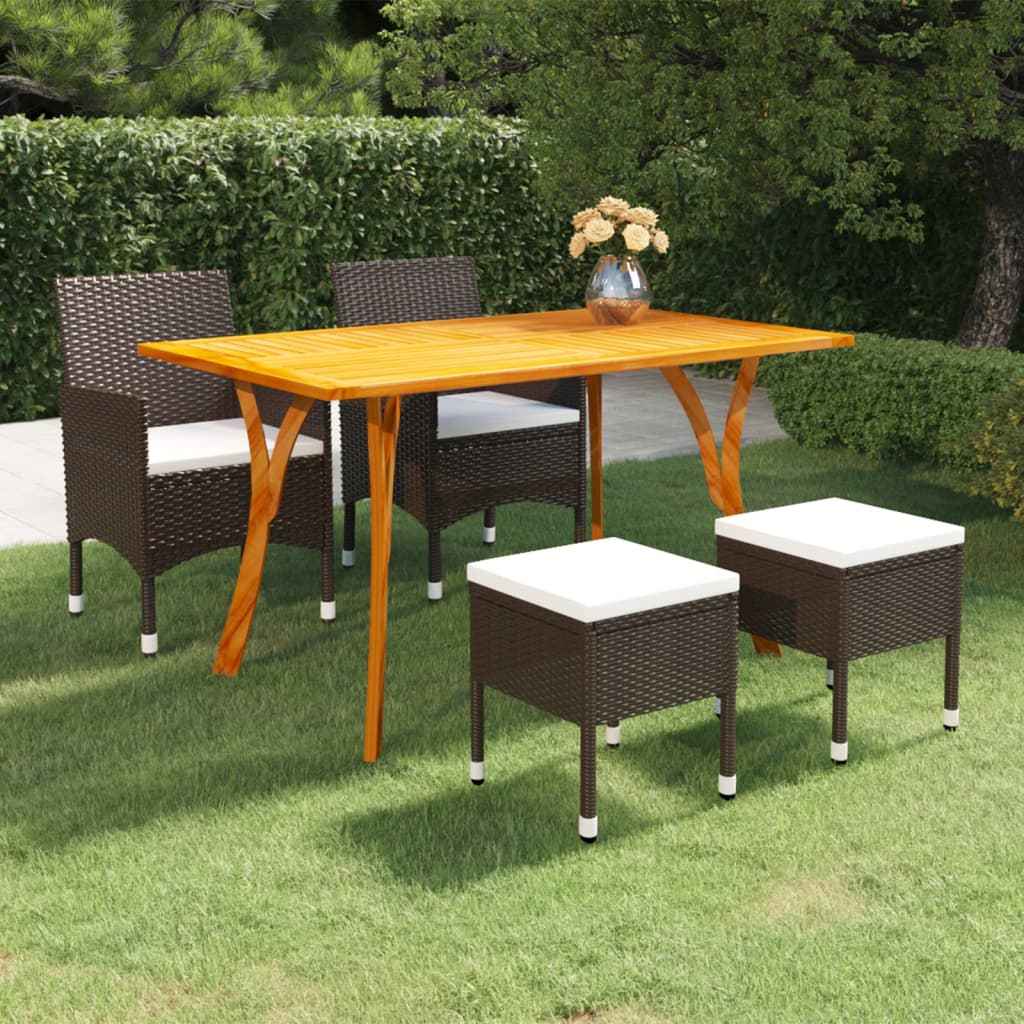 vidaXL 5-delige Tuinset zwart