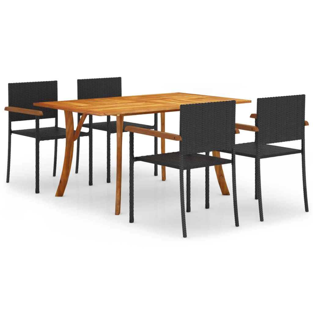 vidaXL 7-delige Tuinset zwart