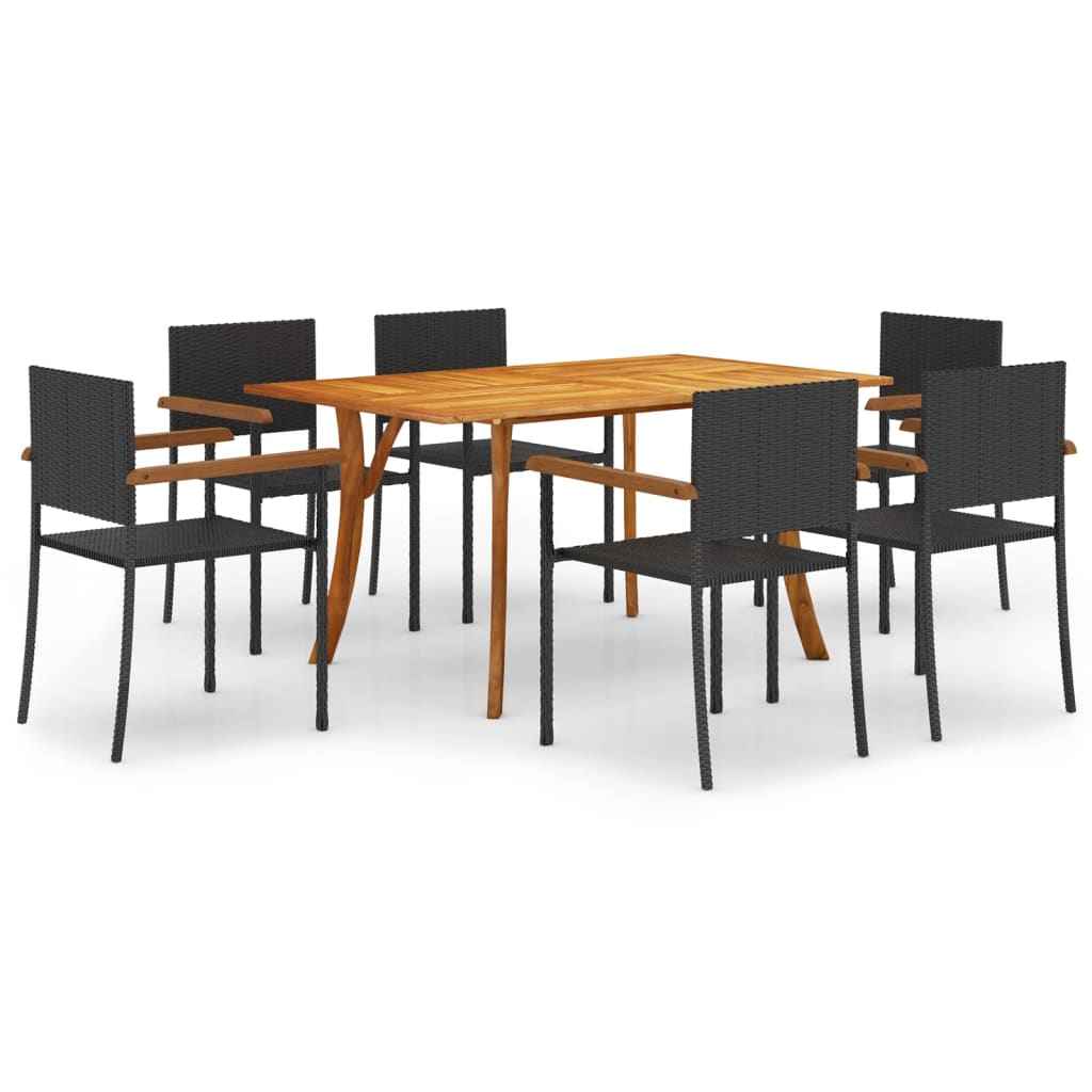 vidaXL 7-delige Tuinset zwart