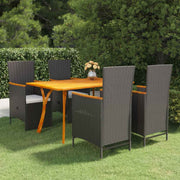 vidaXL 5-delige Tuinset zwart