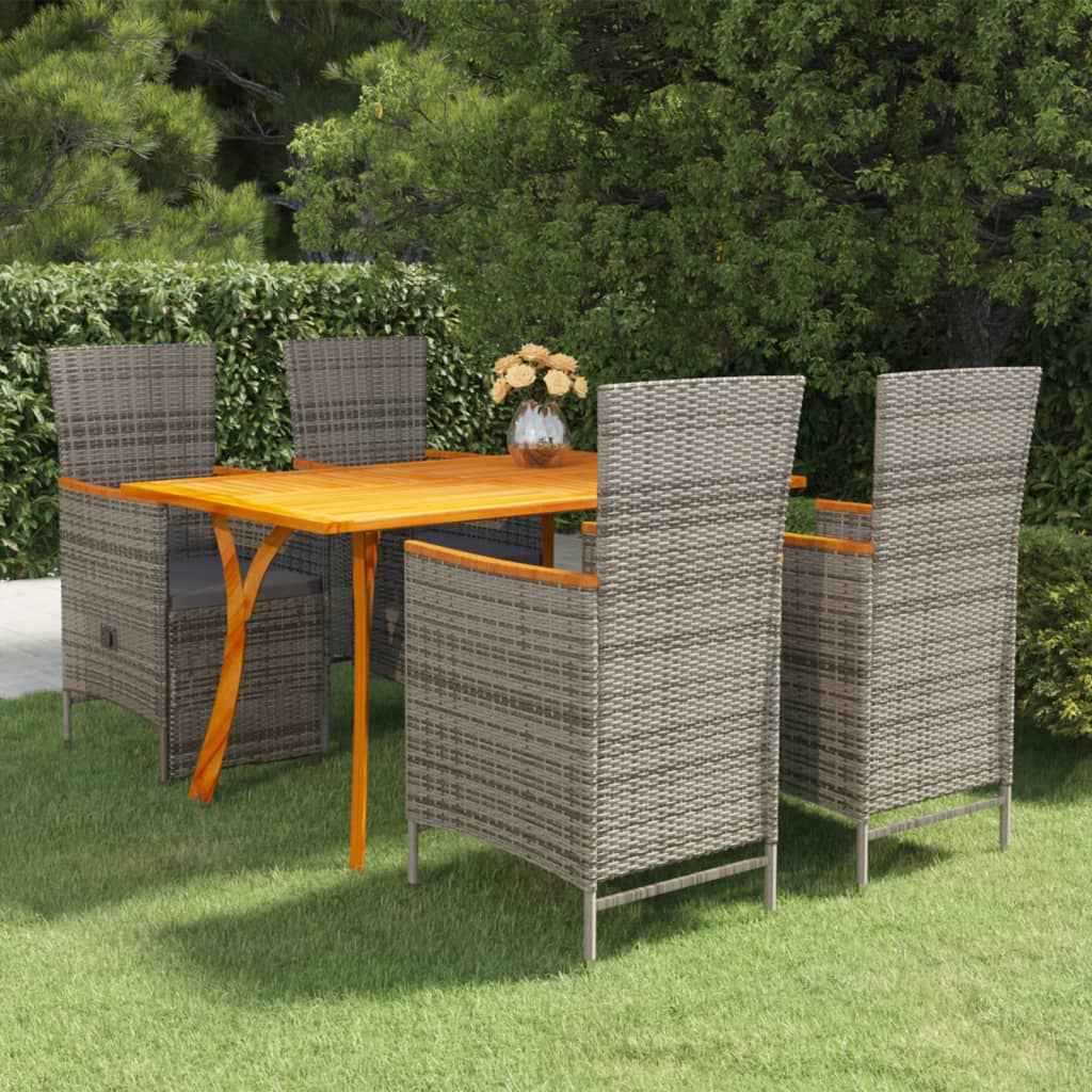 vidaXL 5-delige Tuinset zwart