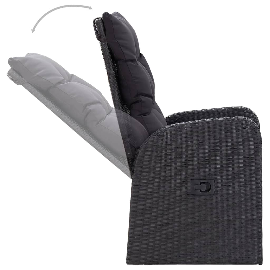 vidaXL 5-delige Tuinset zwart
