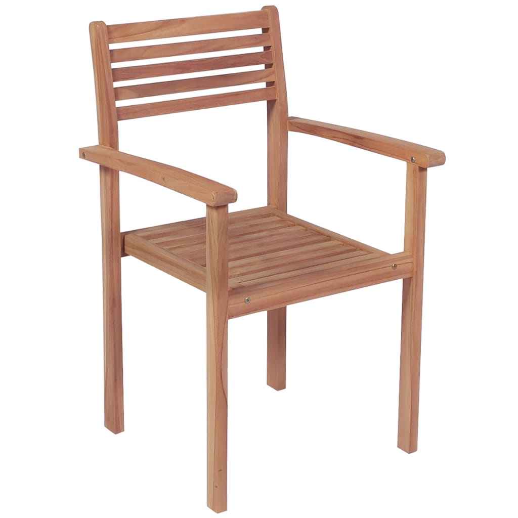vidaXL Tuinstoelen stapelbaar 2 st massief teakhout