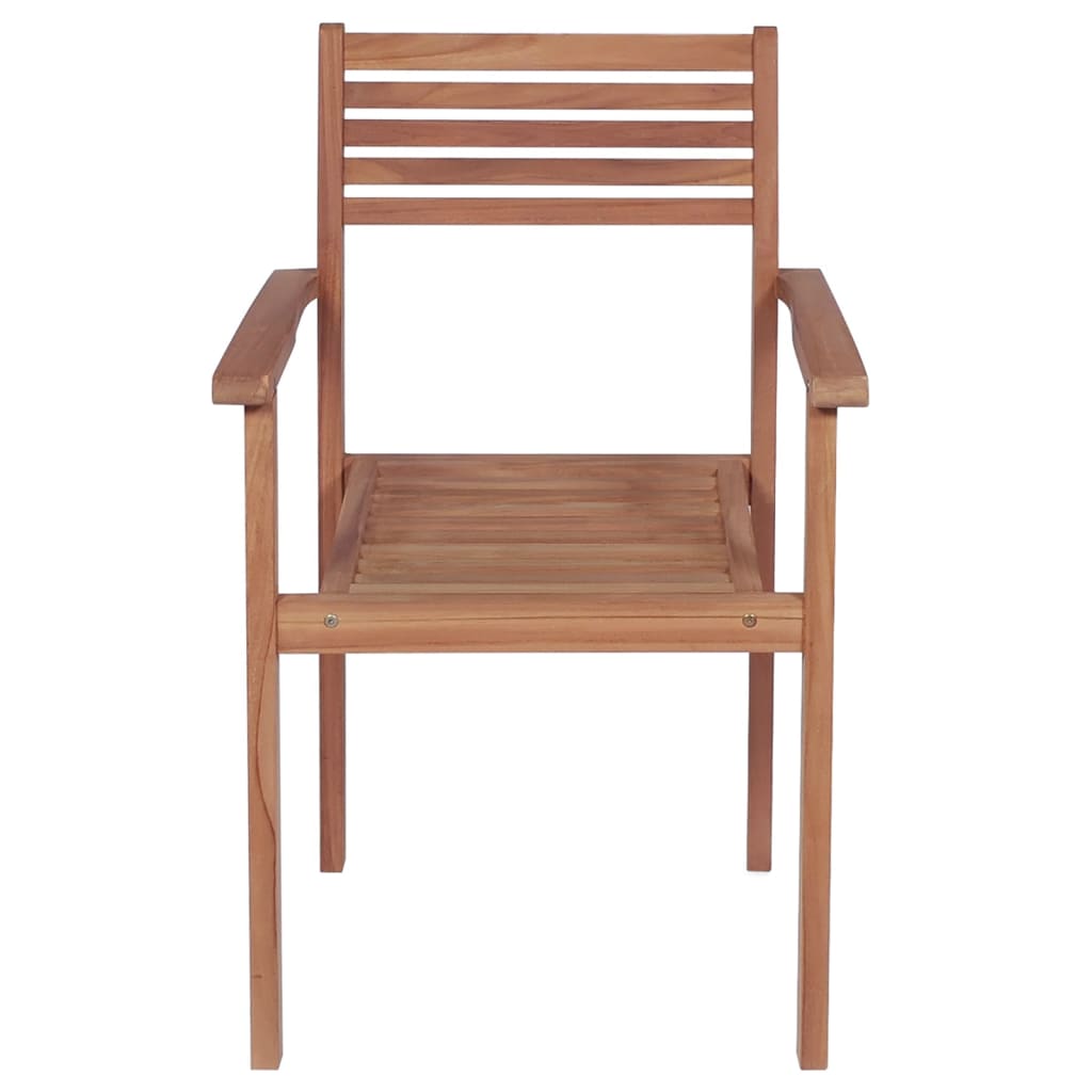 vidaXL Tuinstoelen stapelbaar 2 st massief teakhout