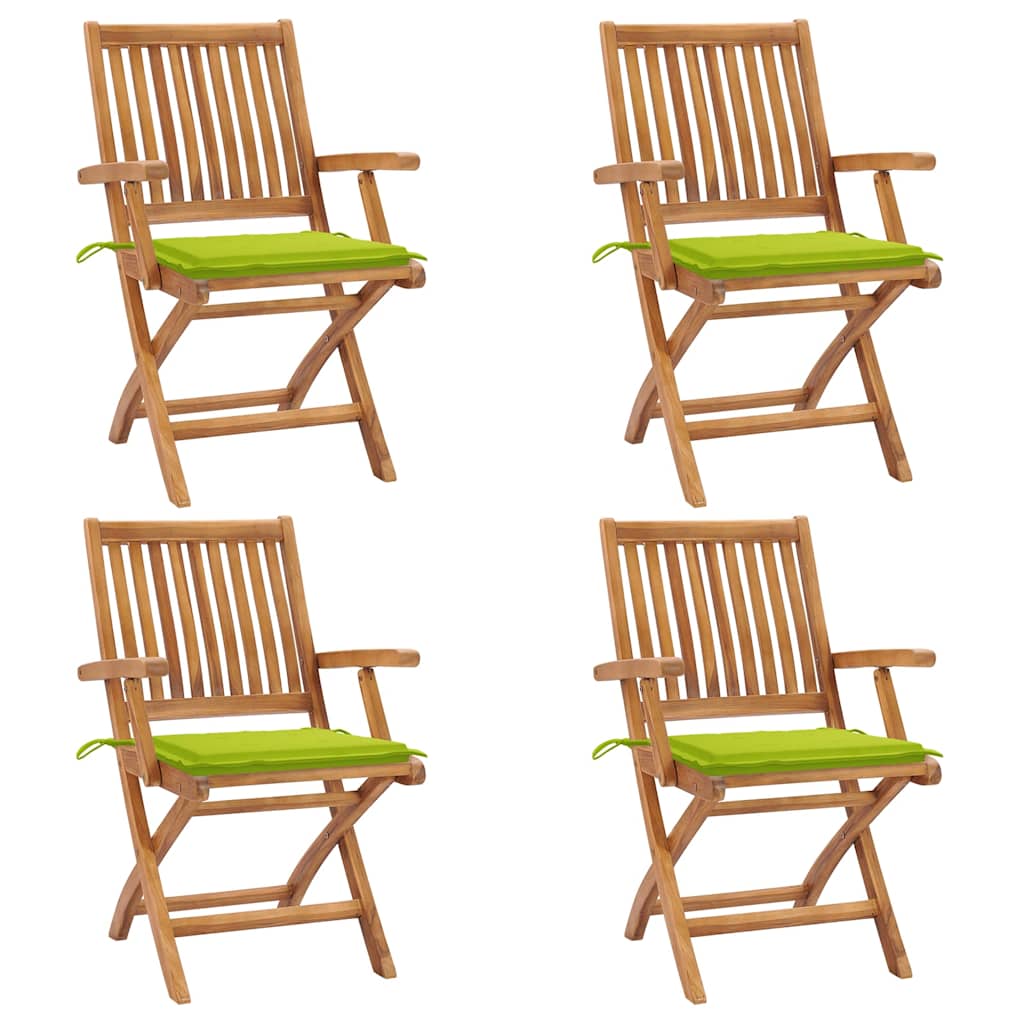vidaXL Tuinstoelen 6 st inklapbaar met kussens massief teakhout