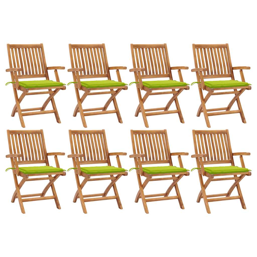 vidaXL Tuinstoelen 6 st inklapbaar met kussens massief teakhout