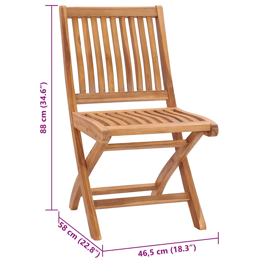 vidaXL Tuinstoelen 6 st inklapbaar met kussens massief teakhout