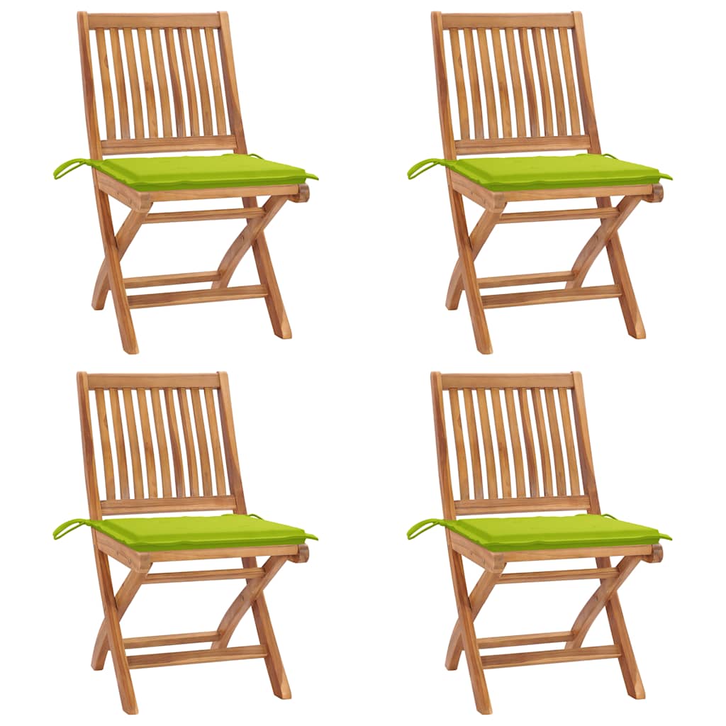 vidaXL Tuinstoelen 6 st inklapbaar met kussens massief teakhout