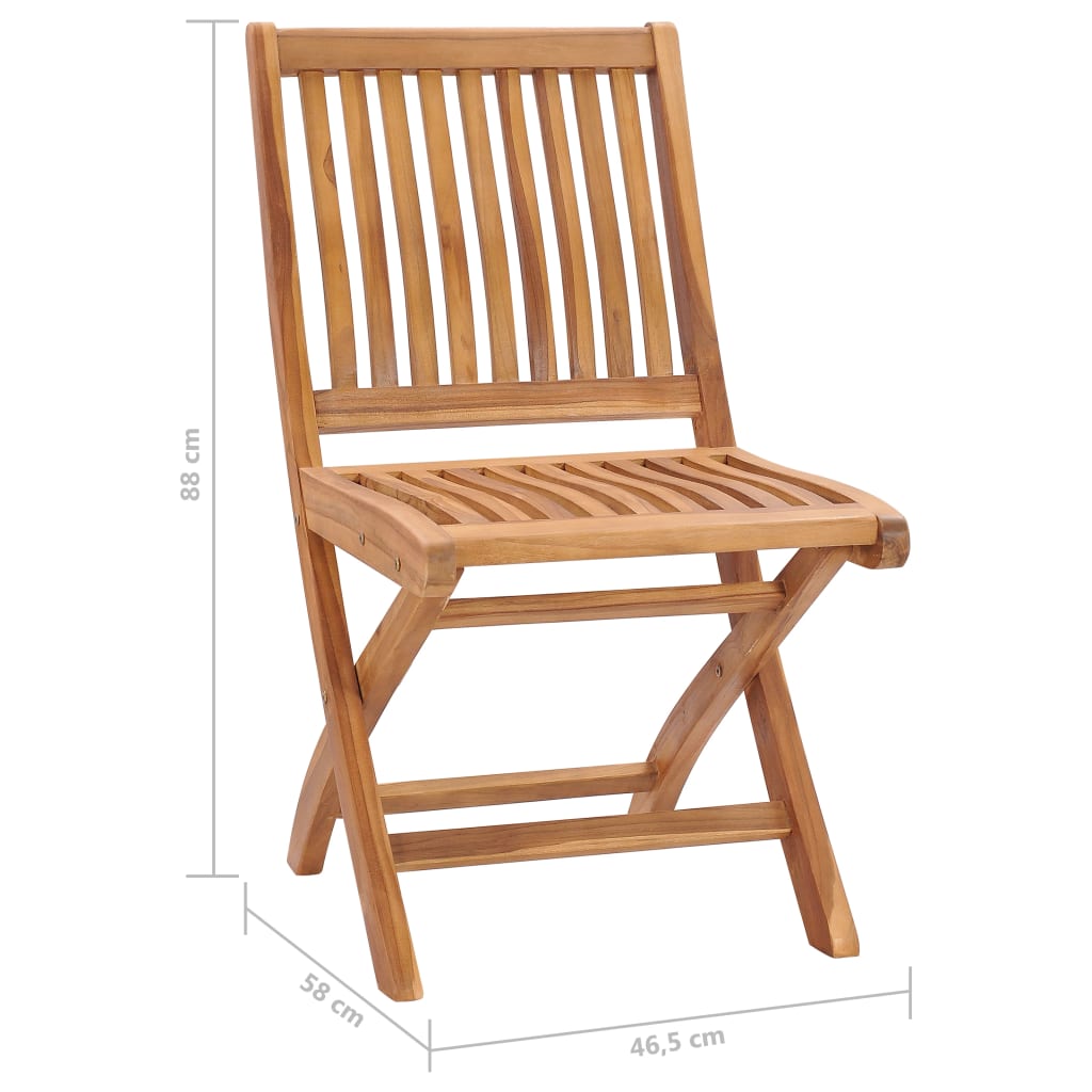vidaXL Tuinstoelen 6 st inklapbaar met kussens massief teakhout