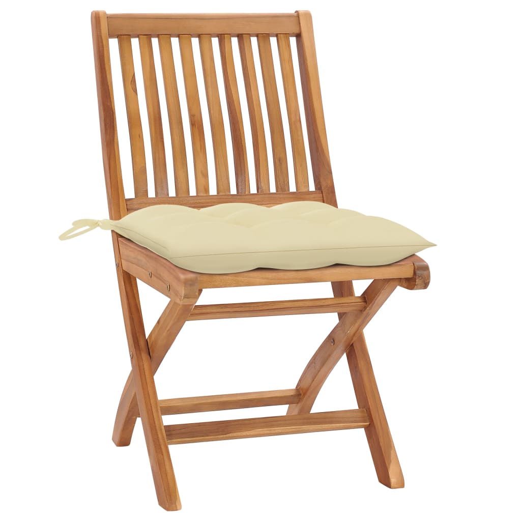 vidaXL Tuinstoelen 6 st inklapbaar met kussens massief teakhout